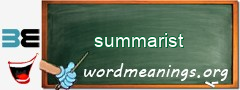 WordMeaning blackboard for summarist